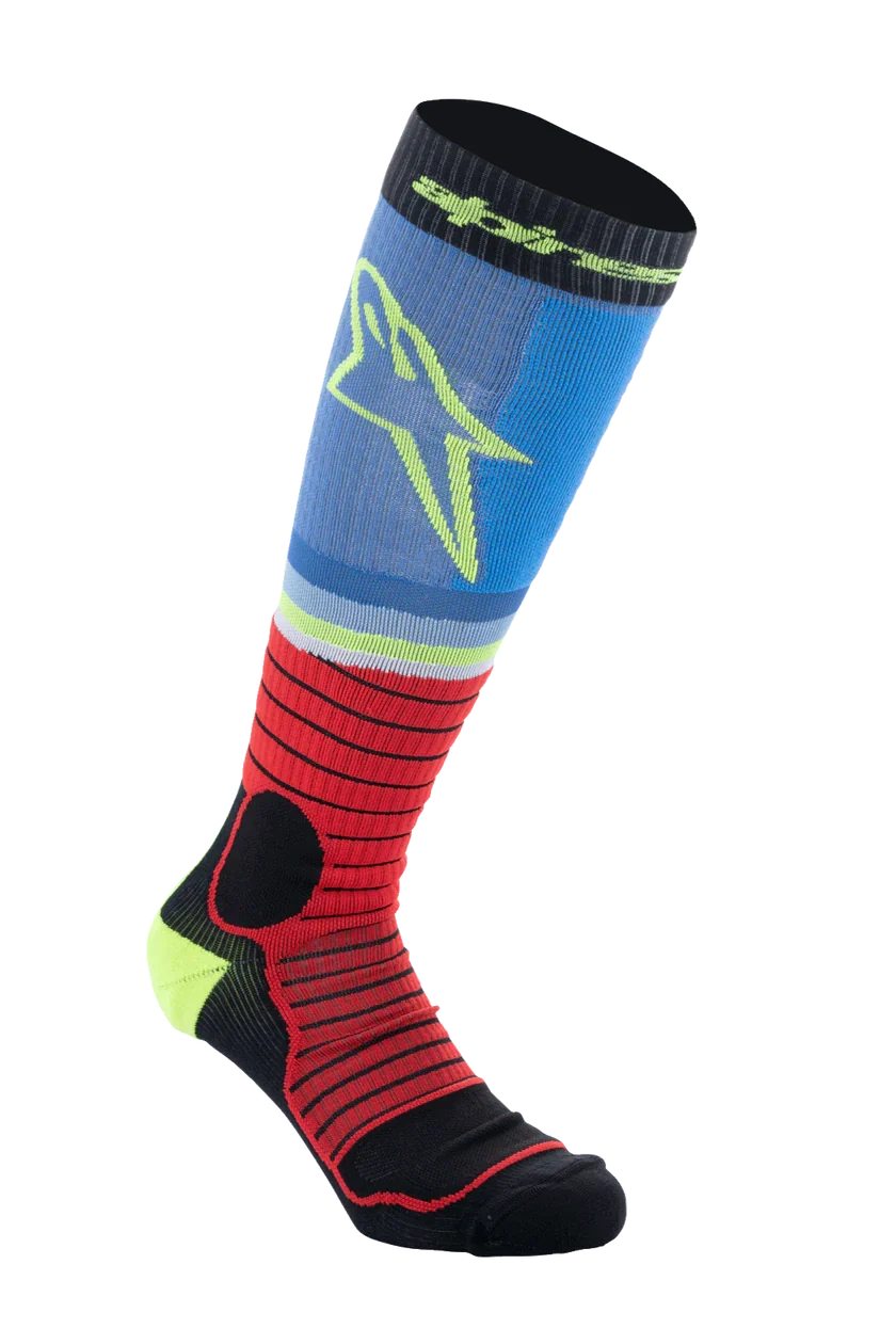 Alpinestars MX Pro Sock V2 - Black Red Light Blue