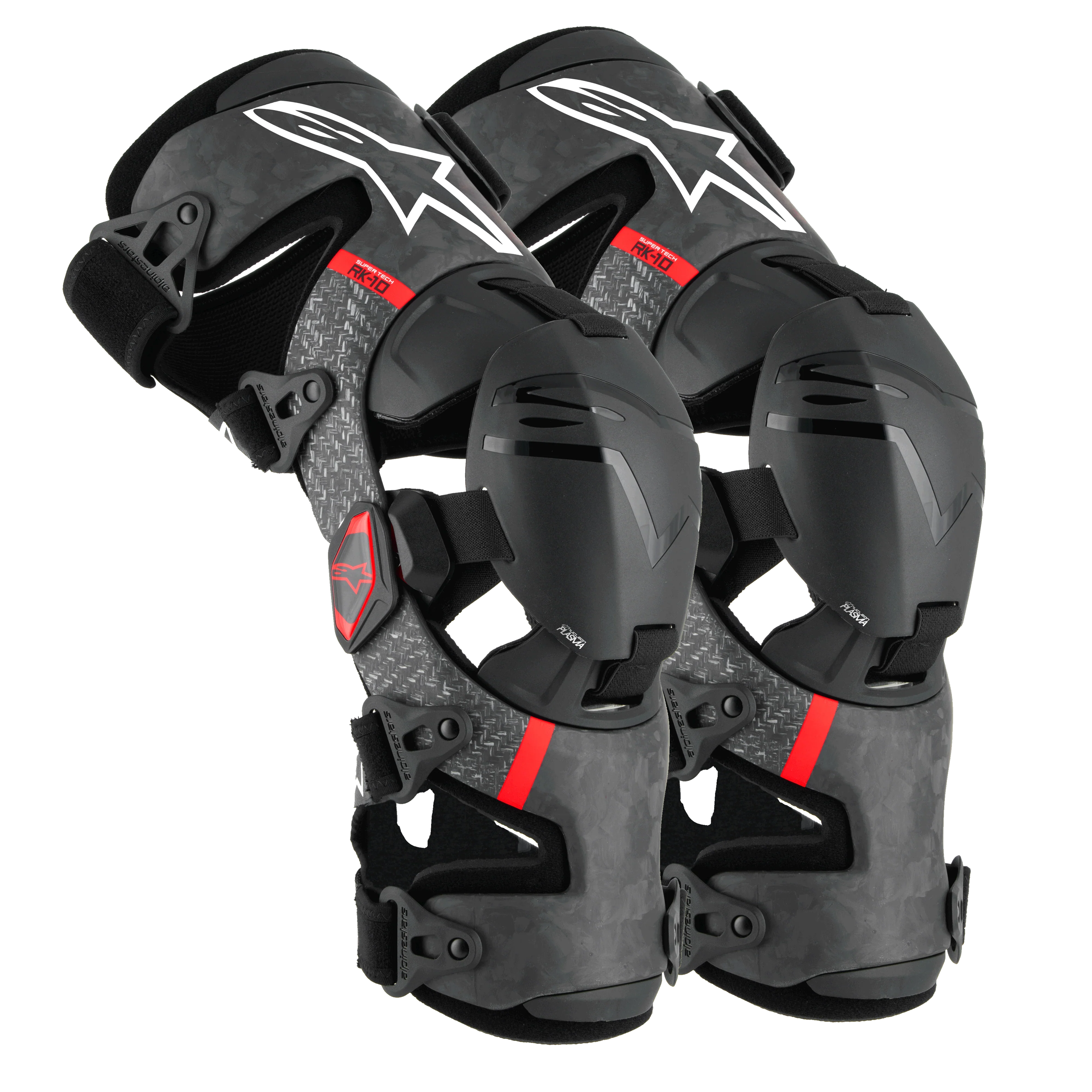 Alpinestars RK10 Plasma Carbon Knee Braces Black Red