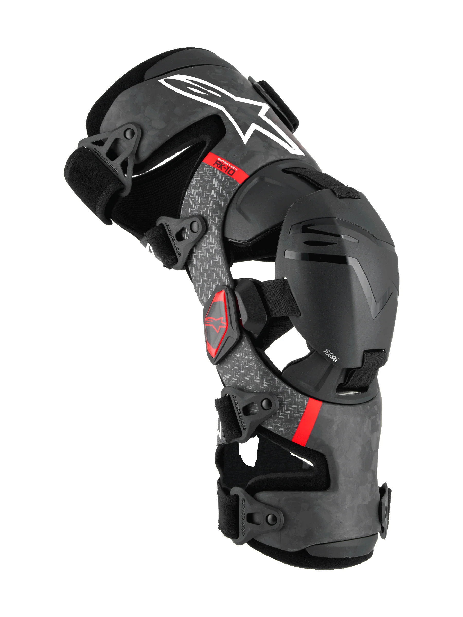 Alpinestars RK10 Plasma Carbon Knee Braces Black Red - Image 2