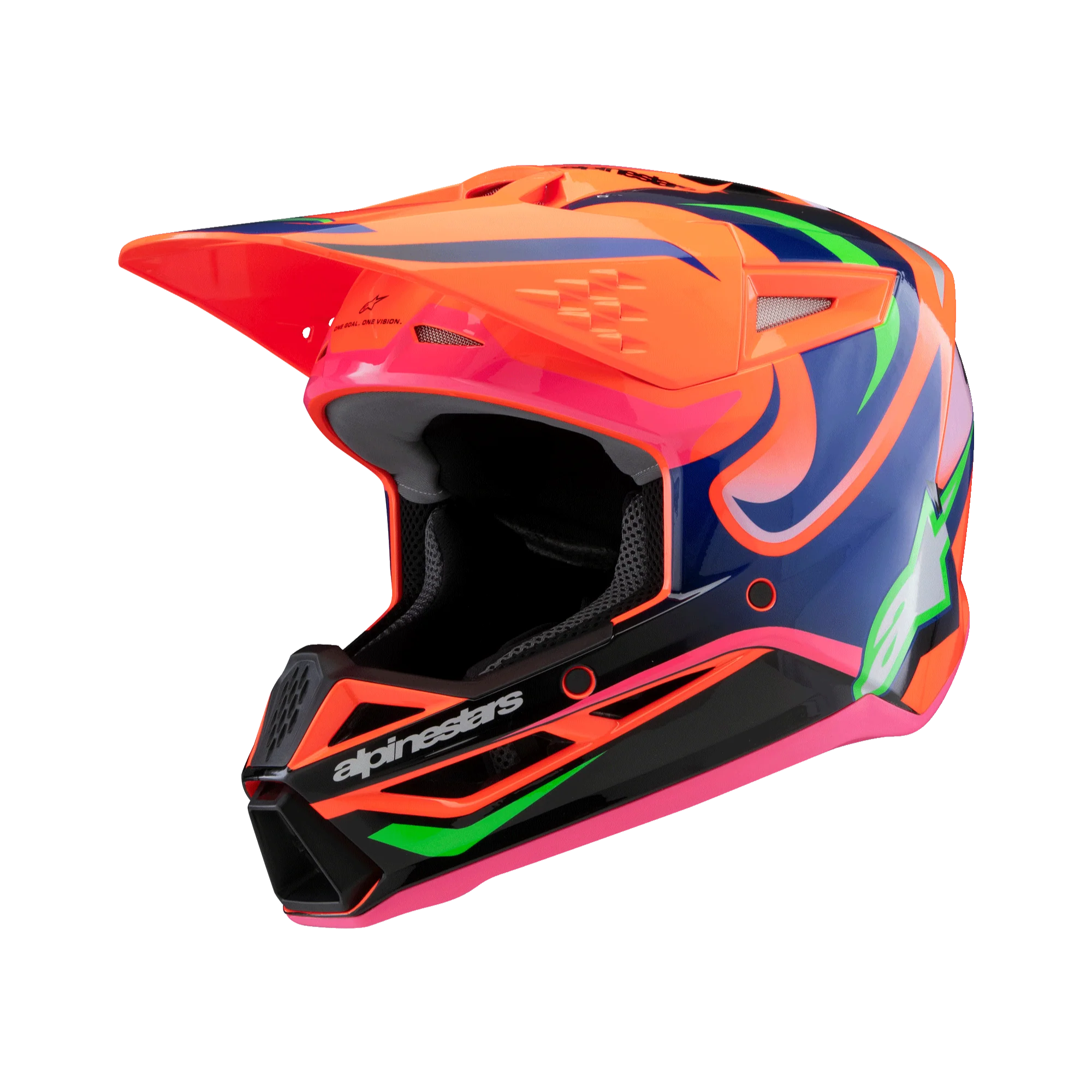 Alpinestars Youth Helmet Deegan Orange Fluo Purple Pink - Image 2
