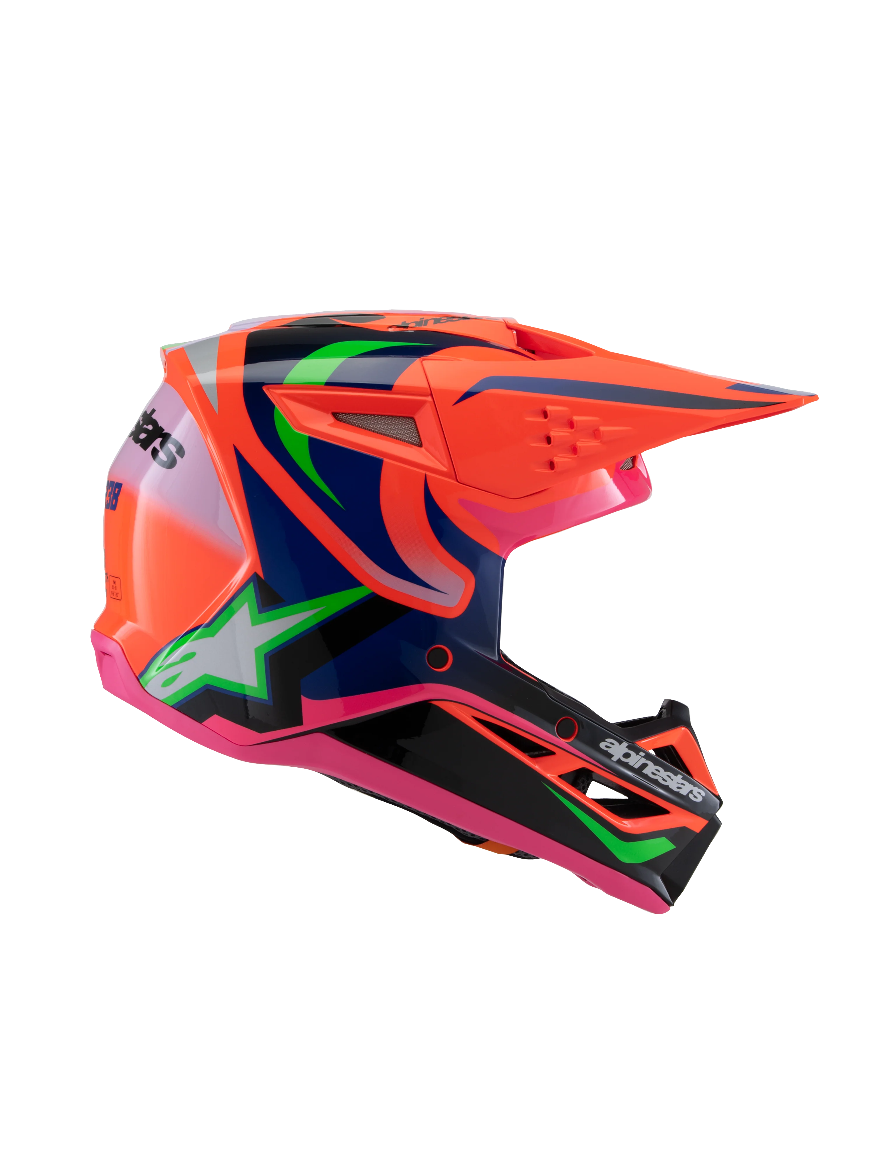 Alpinestars Youth Helmet Deegan Orange Fluo Purple Pink - Image 4