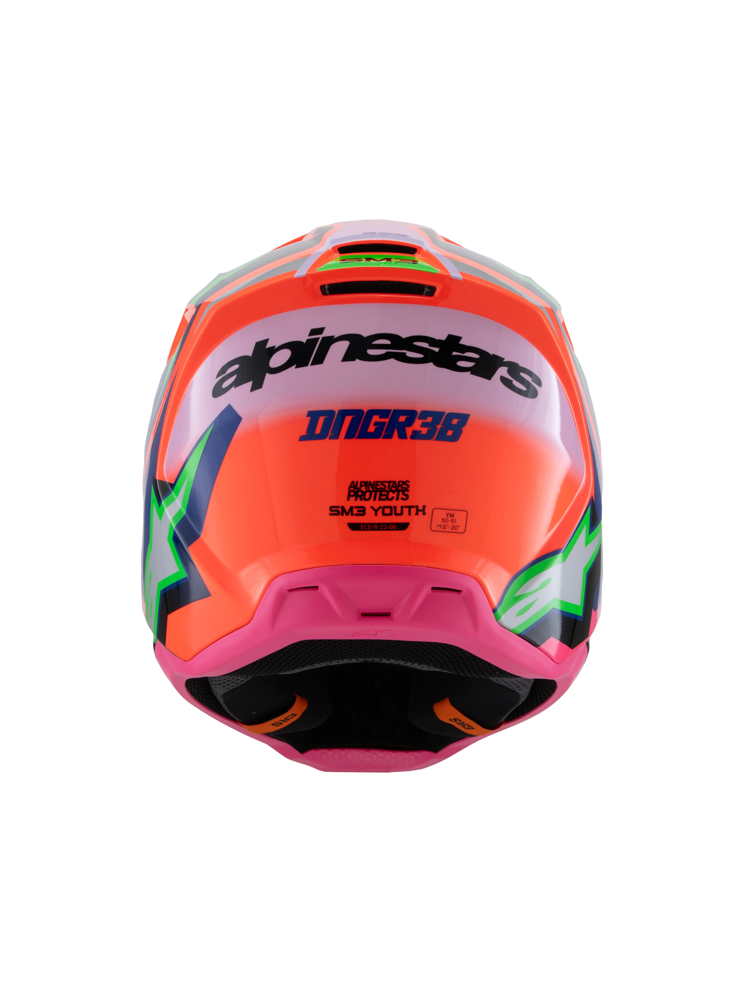 Alpinestars Youth Helmet Deegan Orange Fluo Purple Pink - Image 6