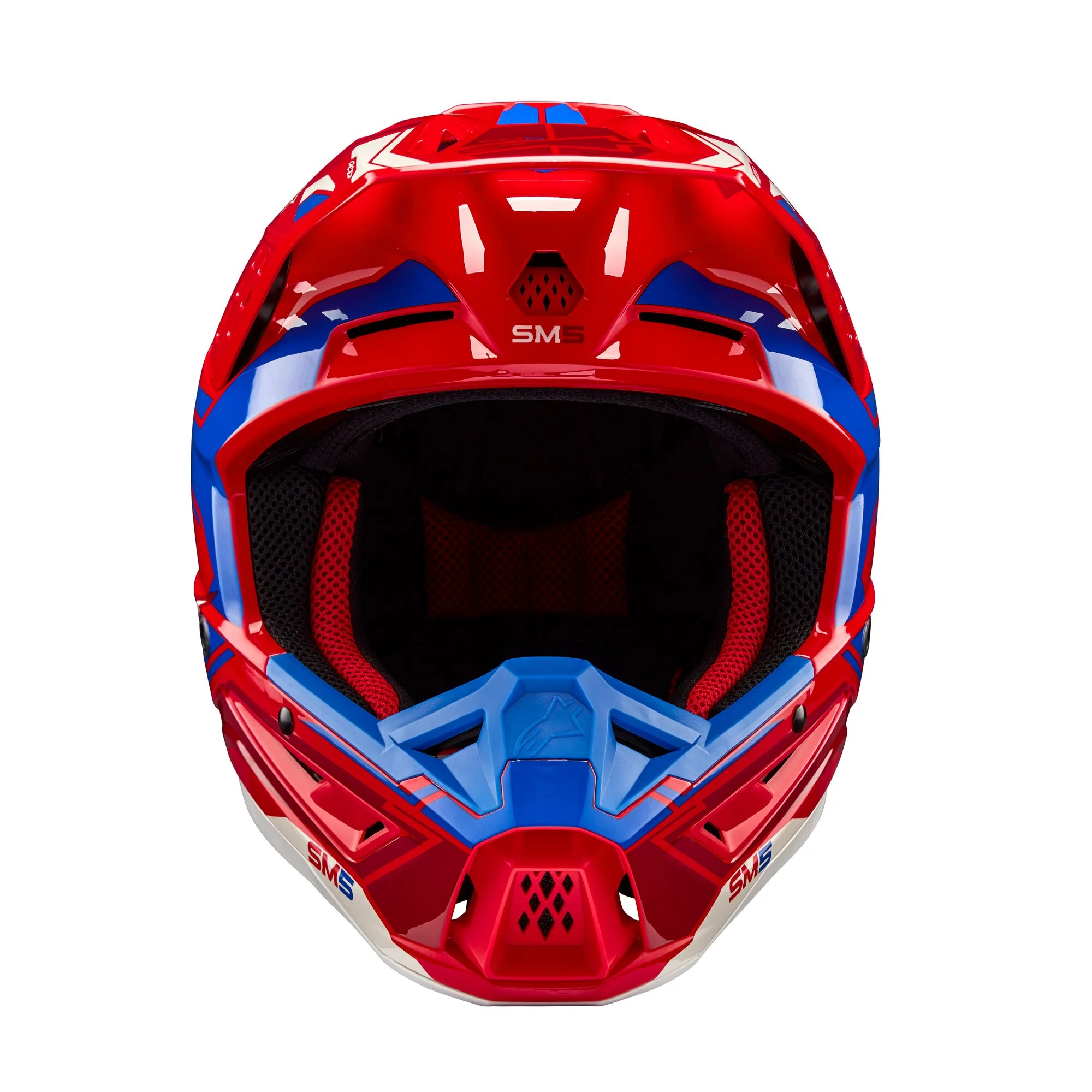 Alpinestars Helmet SM5 Action Bright Red Blue Glossy - Image 5
