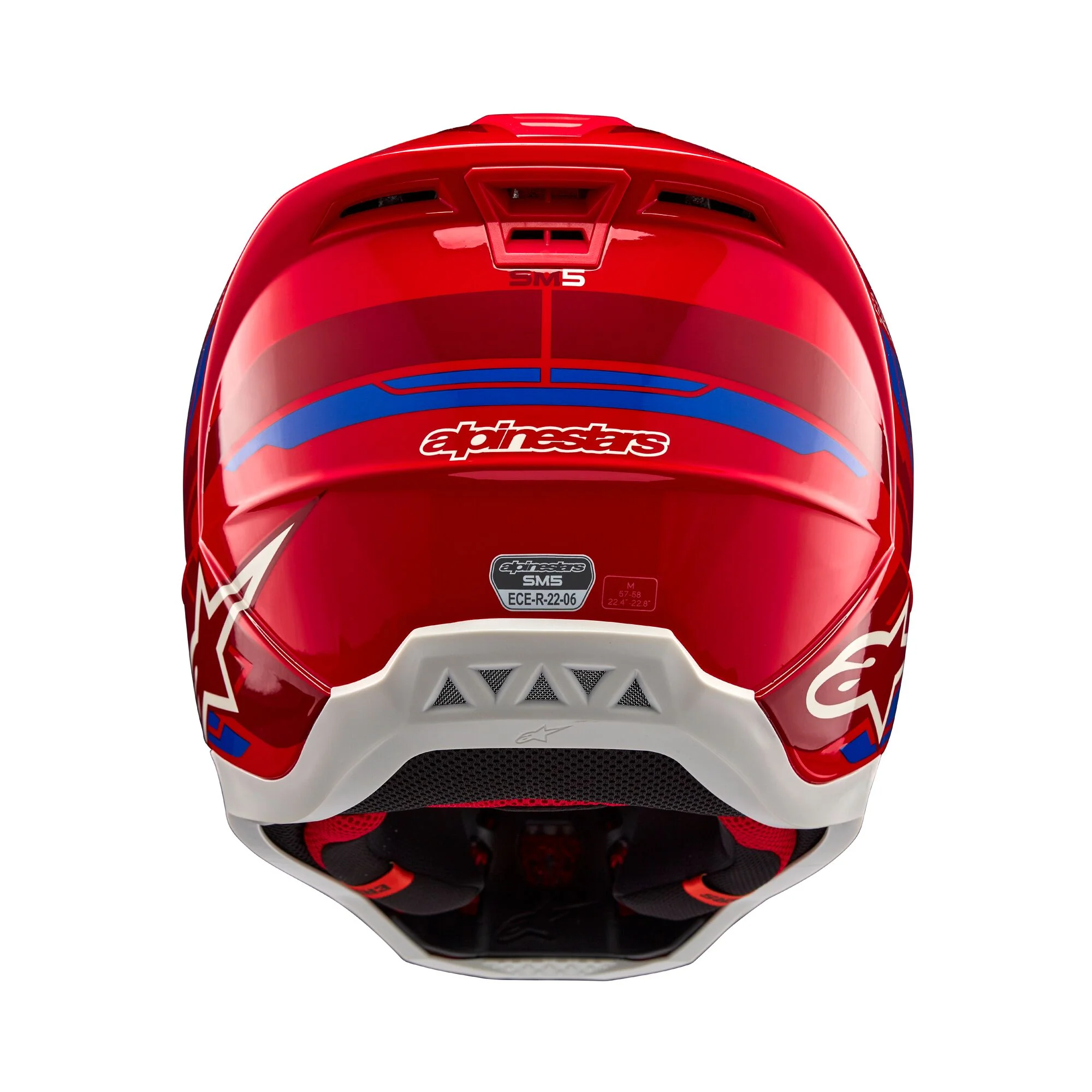 Alpinestars Helmet SM5 Action Bright Red Blue Glossy - Image 7