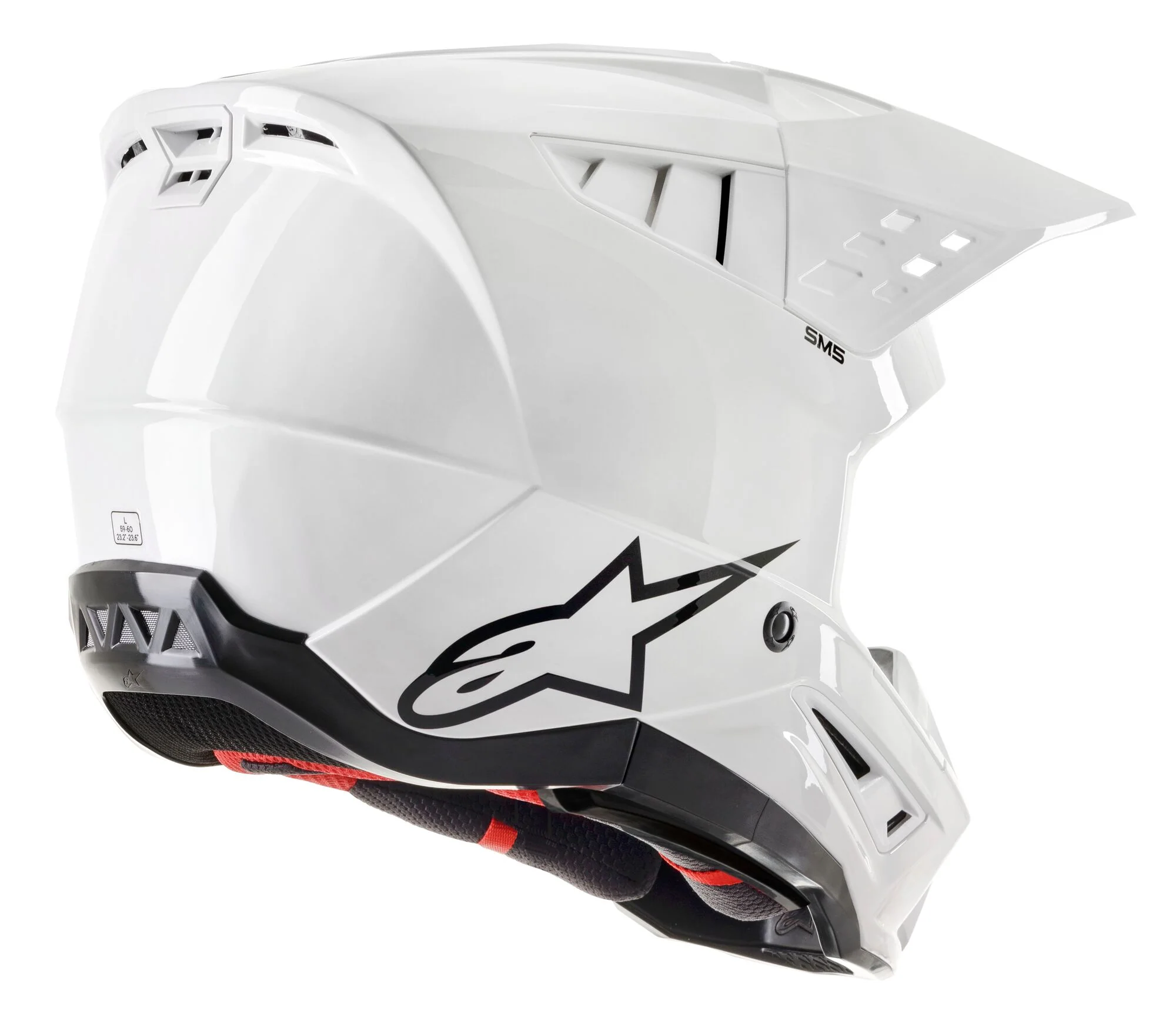 Alpinestars Helmet SM5 Solid White Glossy - Image 3