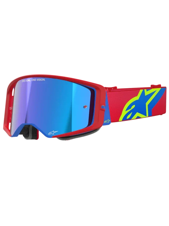 Alpinestars Supertech Corp Goggles Absolute Vision Red Blue - Blue Mirror Lens - Image 3