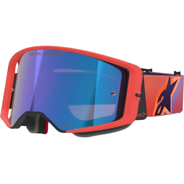 2026 Alpinestars Supertech Goggles Vision Corp - Hot Coral Purple Mirror Blue