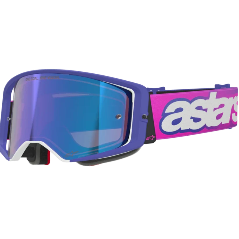 2026 Alpinestars Supertech Goggles Vision Vista - Purple Fluo Pink Mirror Blue - Image 2