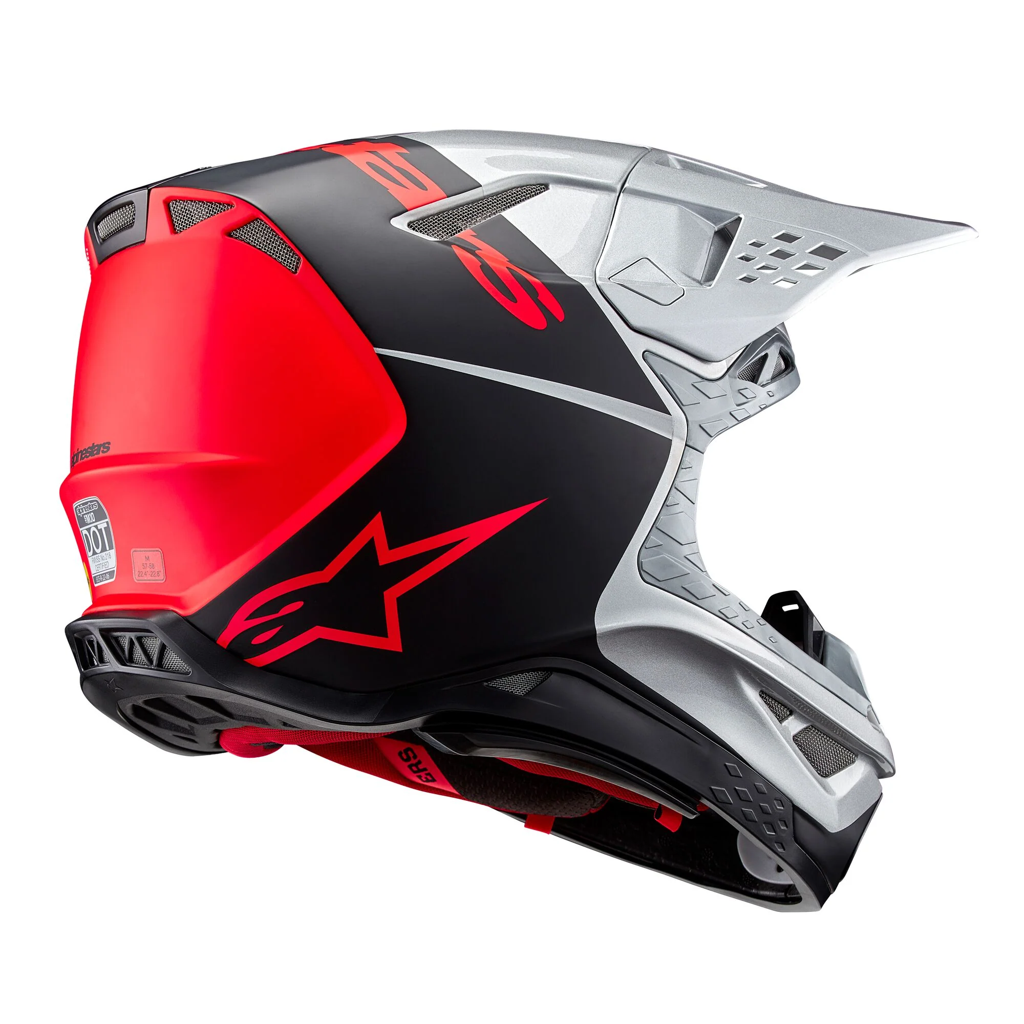 Alpinestars Helmet Supertech SM10 Flood Silver Black Orange Matt Glossy - Image 4