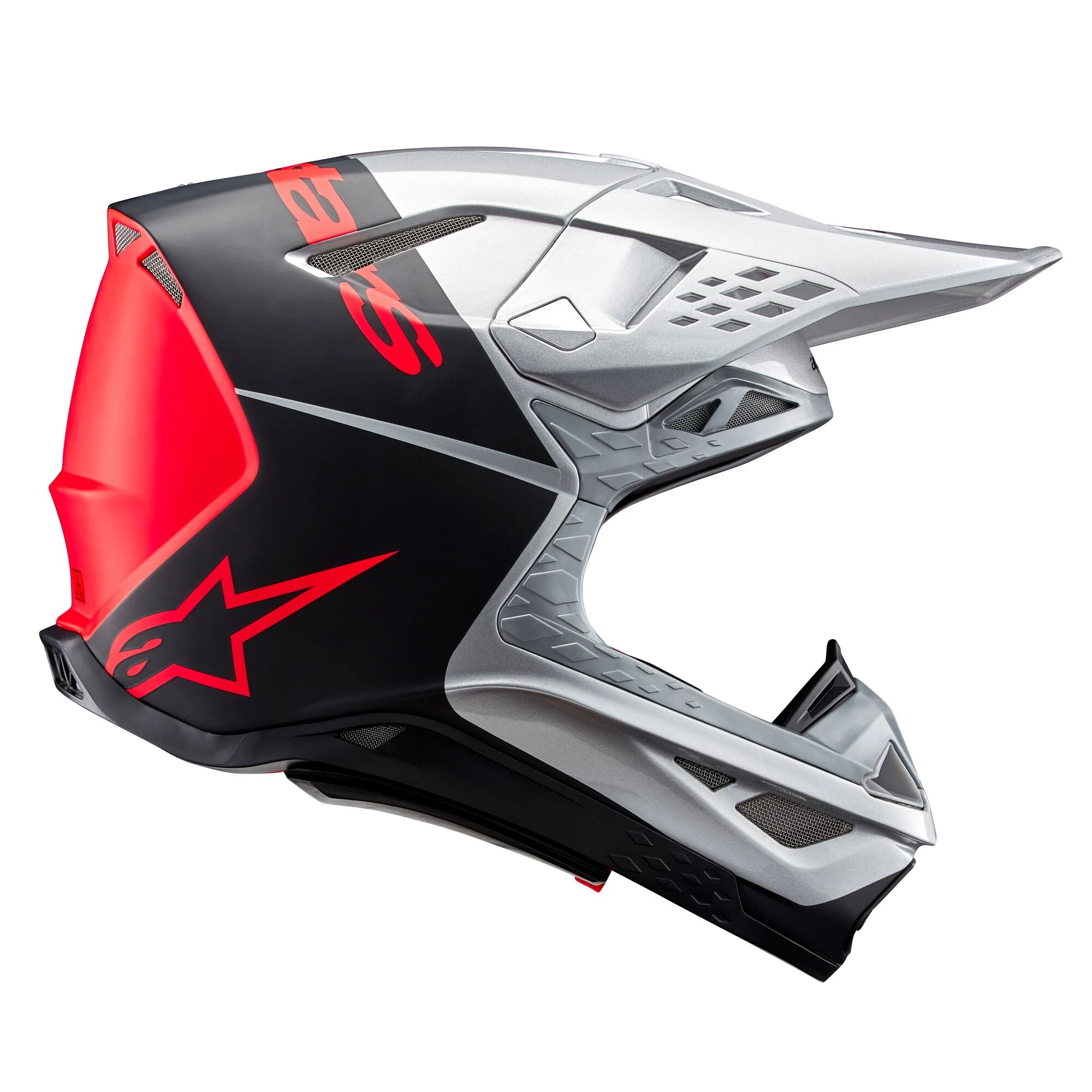 Alpinestars Helmet Supertech SM10 Flood Silver Black Orange Matt Glossy - Image 6
