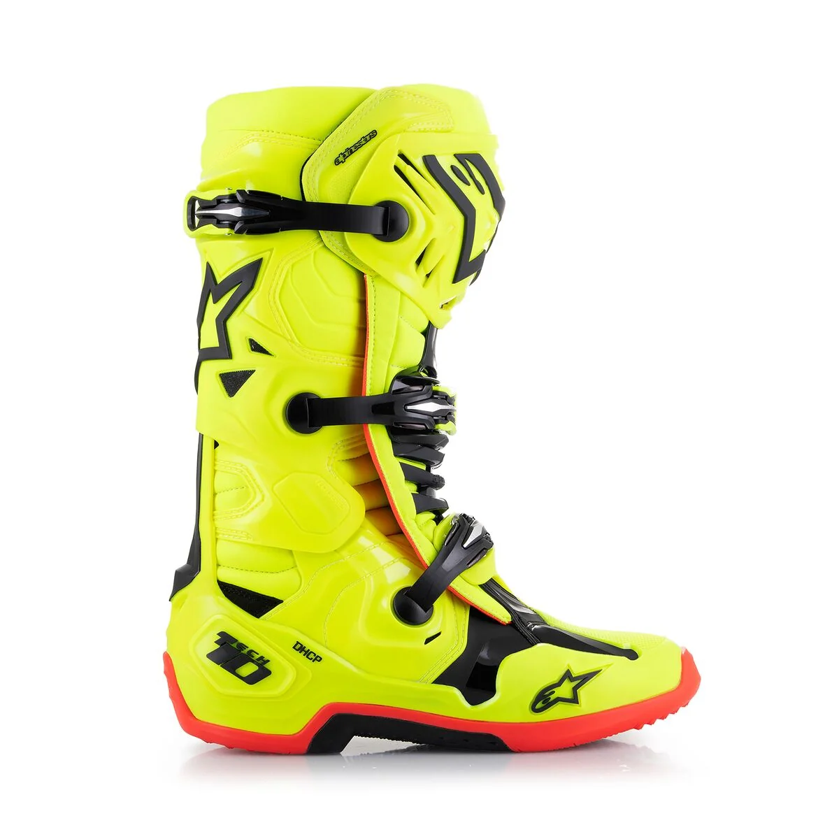 Alpinestars Tech 10 Motocross Boots Yellow Flo Black Red - Image 3