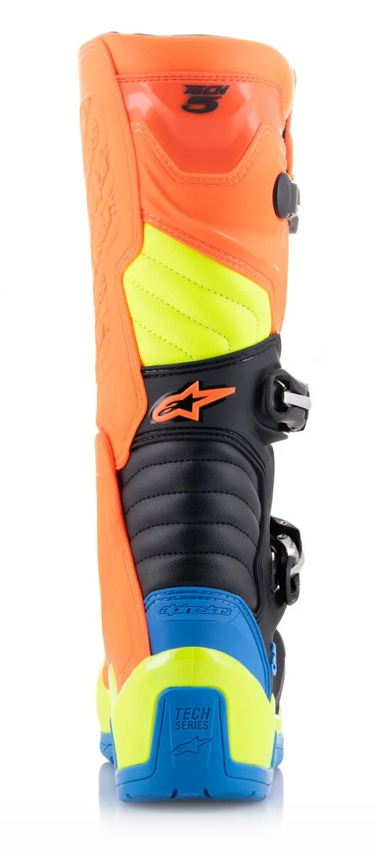 Alpinestars Tech 5 Boot Orange Fluo Blue Yellow - Image 5