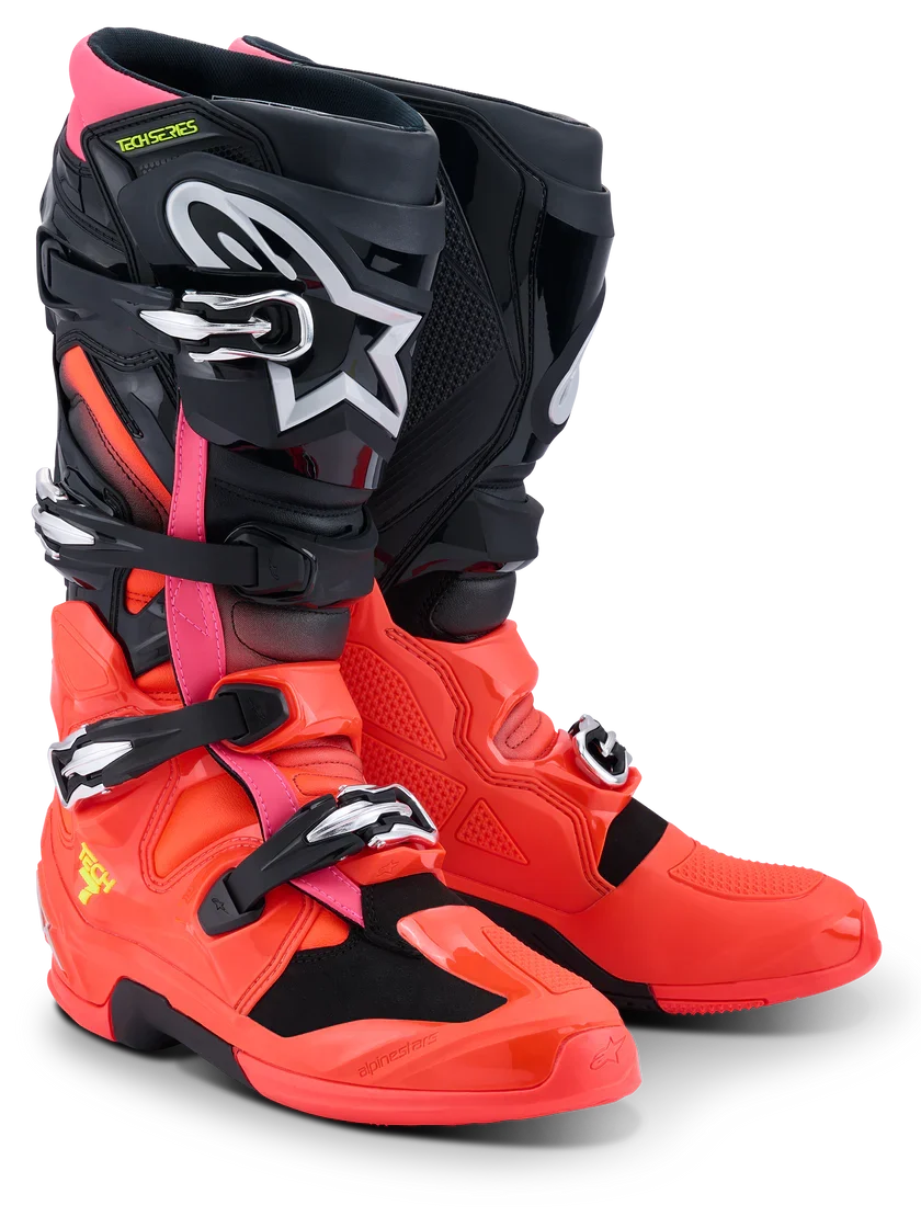 Alpinestars Tech 7 Motocross Boots Black Red Pink