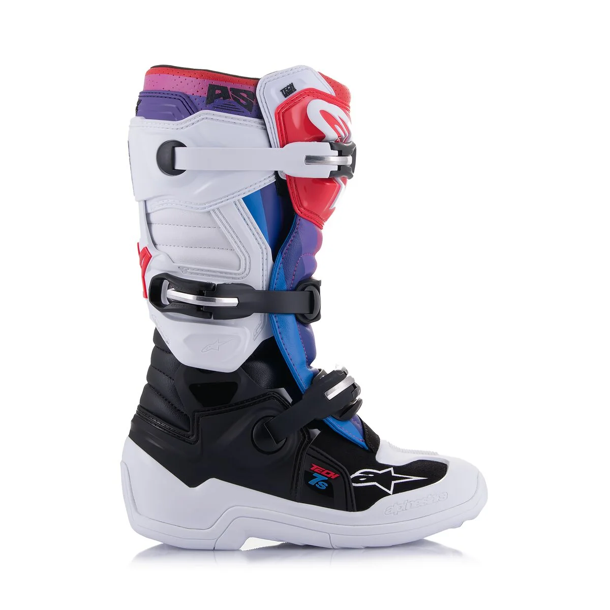 Alpinestars Tech 7S Youth Boots White Black Rainbow - Image 4