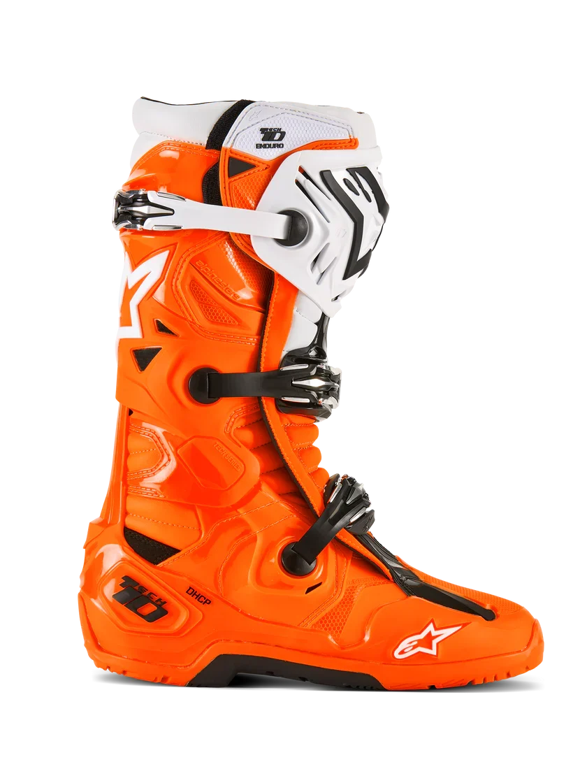 Alpinestars Tech 10 Enduro Boots Orange Fluo Black White - Image 10