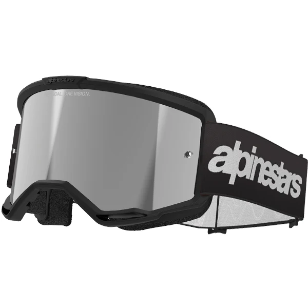 Alpinestars Vision 3 Wordmark Goggles Black - Silver Mirror Lens
