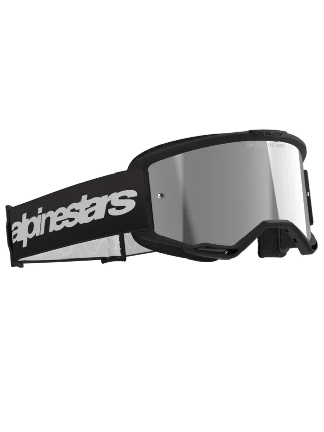 Alpinestars Vision 3 Wordmark Goggles Black - Silver Mirror Lens - Image 2