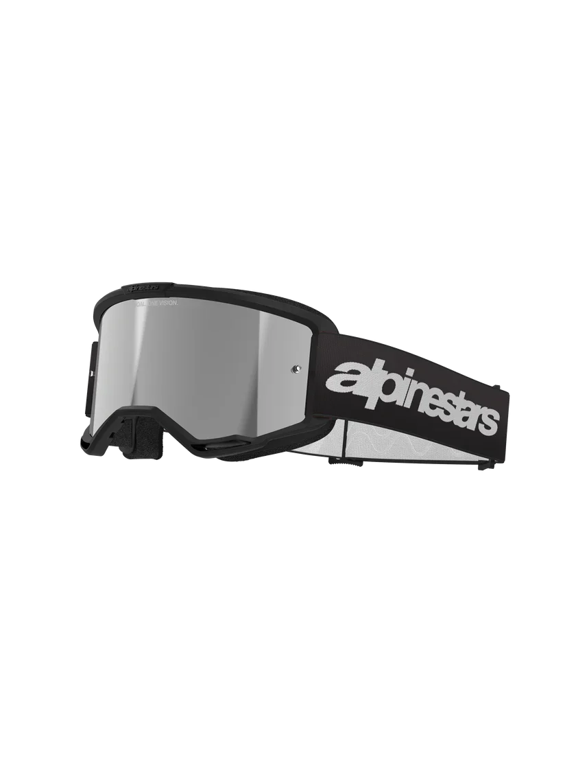 Alpinestars Vision 3 Wordmark Goggles Black - Silver Mirror Lens - Image 3