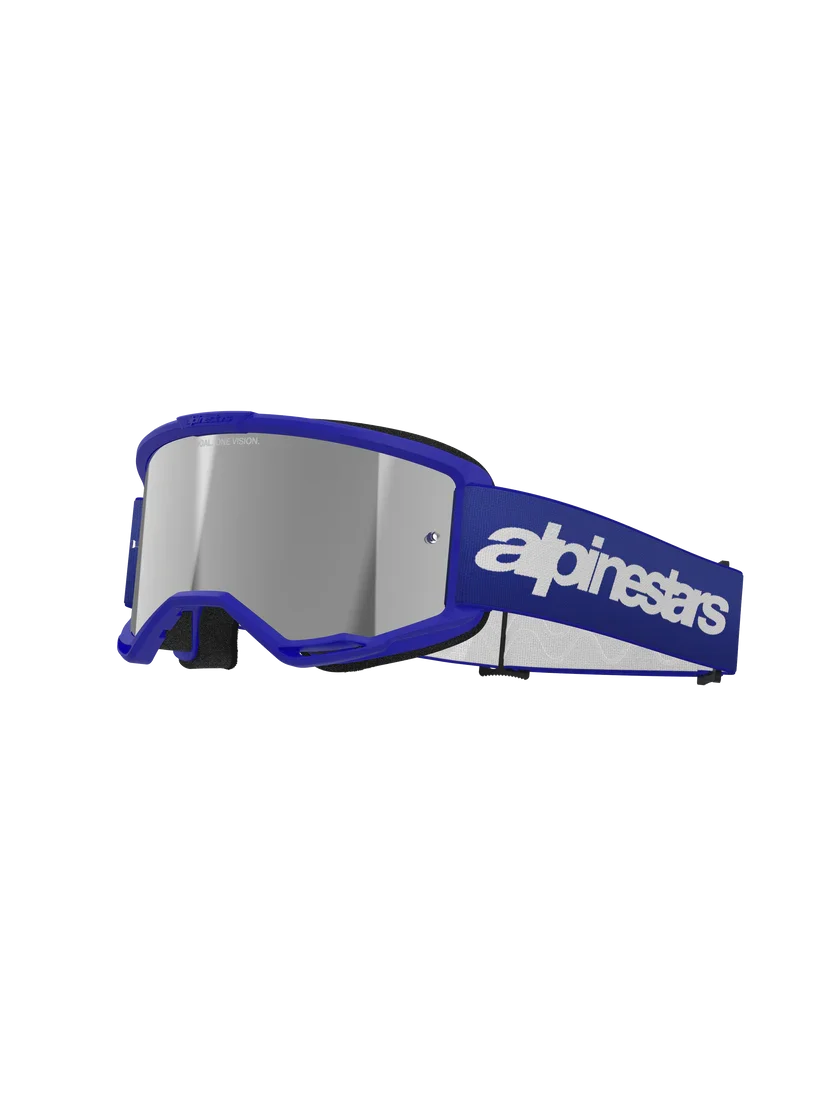 Alpinestars Vision 3 Wordmark Goggles Blue - Silver Mirror Lens - Image 3