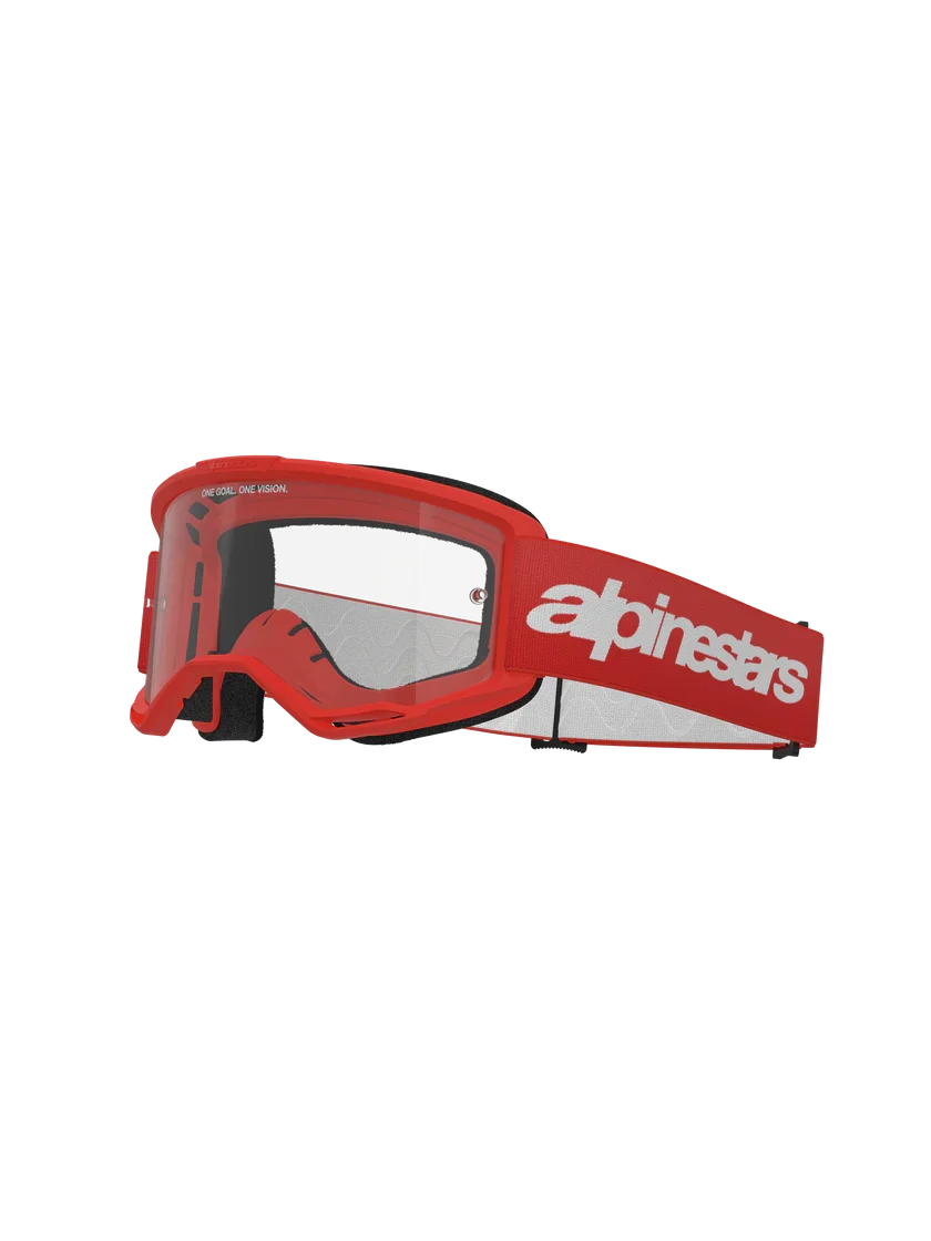 Alpinestars Vision 3 Wordmark Goggles Red - Clear Lens - Image 6