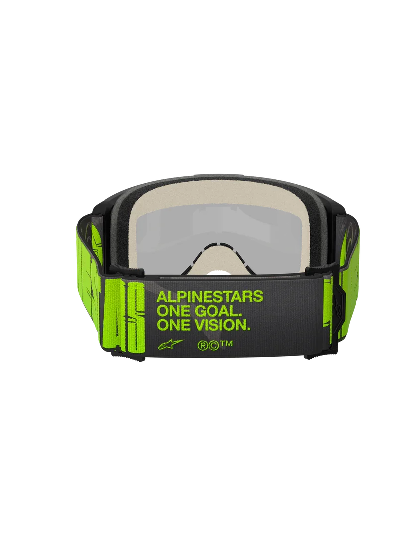 Alpinestars Vision 5 Hollow Goggles Charcoal Fluo Yellow - Silver Mirror Lens - Image 3