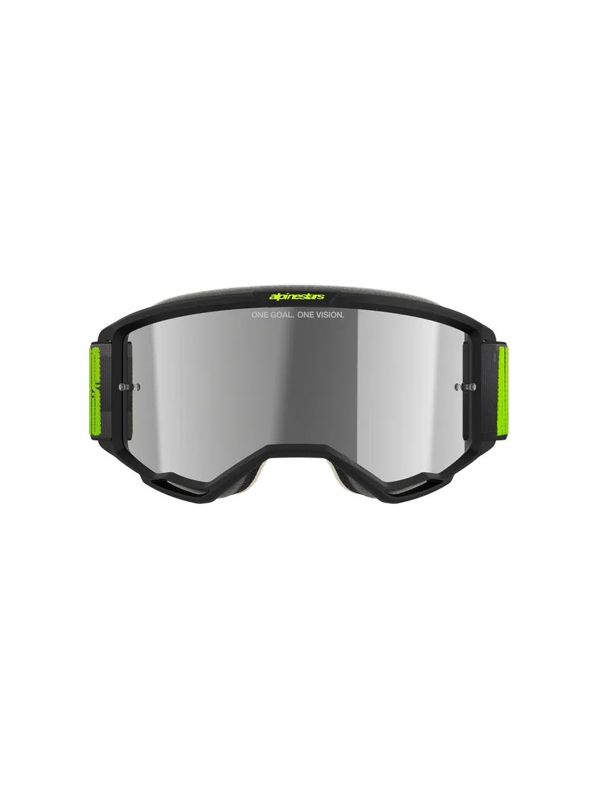 Alpinestars Vision 5 Hollow Goggles Charcoal Fluo Yellow - Silver Mirror Lens - Image 4