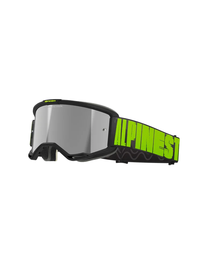 Alpinestars Vision 5 Hollow Goggles Charcoal Fluo Yellow - Silver Mirror Lens - Image 5
