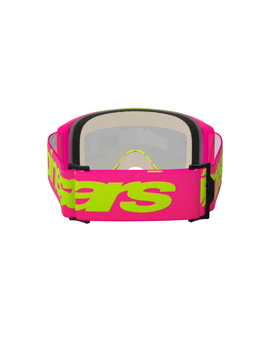 Alpinestars Vision 5 Wordmark Goggles Pink  Fluo Yellow - Red Mirror Lens - Image 4