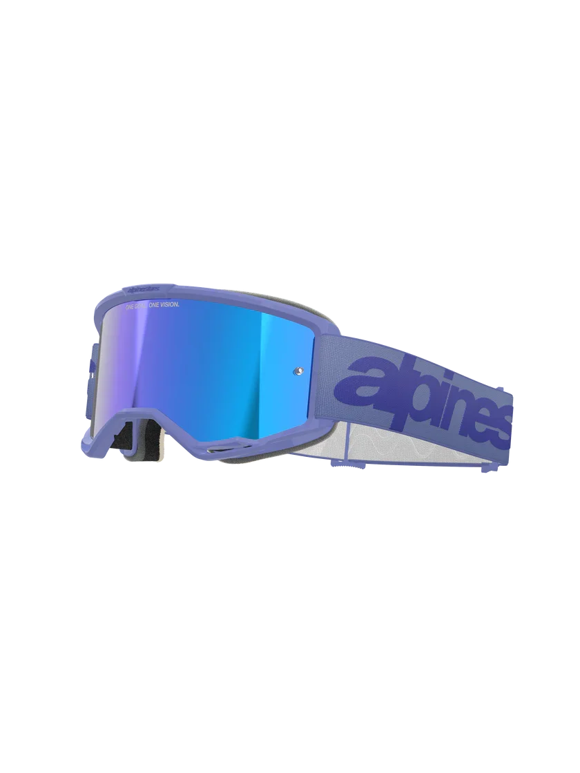 Alpinestars Vision 5 Wordmark Goggles Purple - Blue Mirror Lens - Image 3