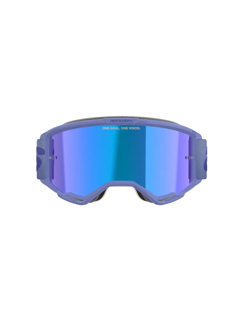 Alpinestars Vision 5 Wordmark Goggles Purple - Blue Mirror Lens - Image 5