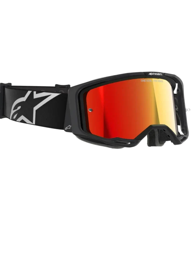 Alpinestars Vision 8 Goggles Black - Red Mirror Lens - Image 2