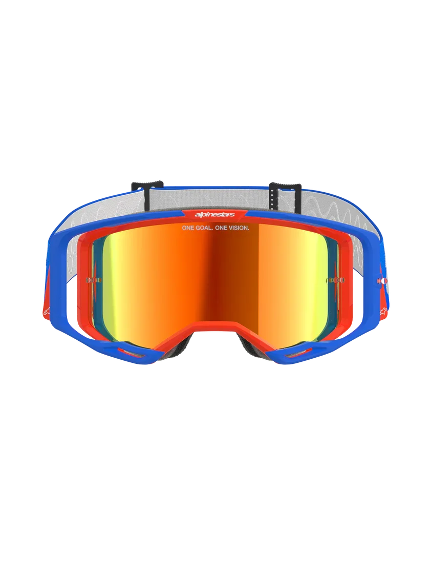 Alpinestars Vision 8 Wordmark Goggles Blue Orange - Red Mirror Lens - Image 5