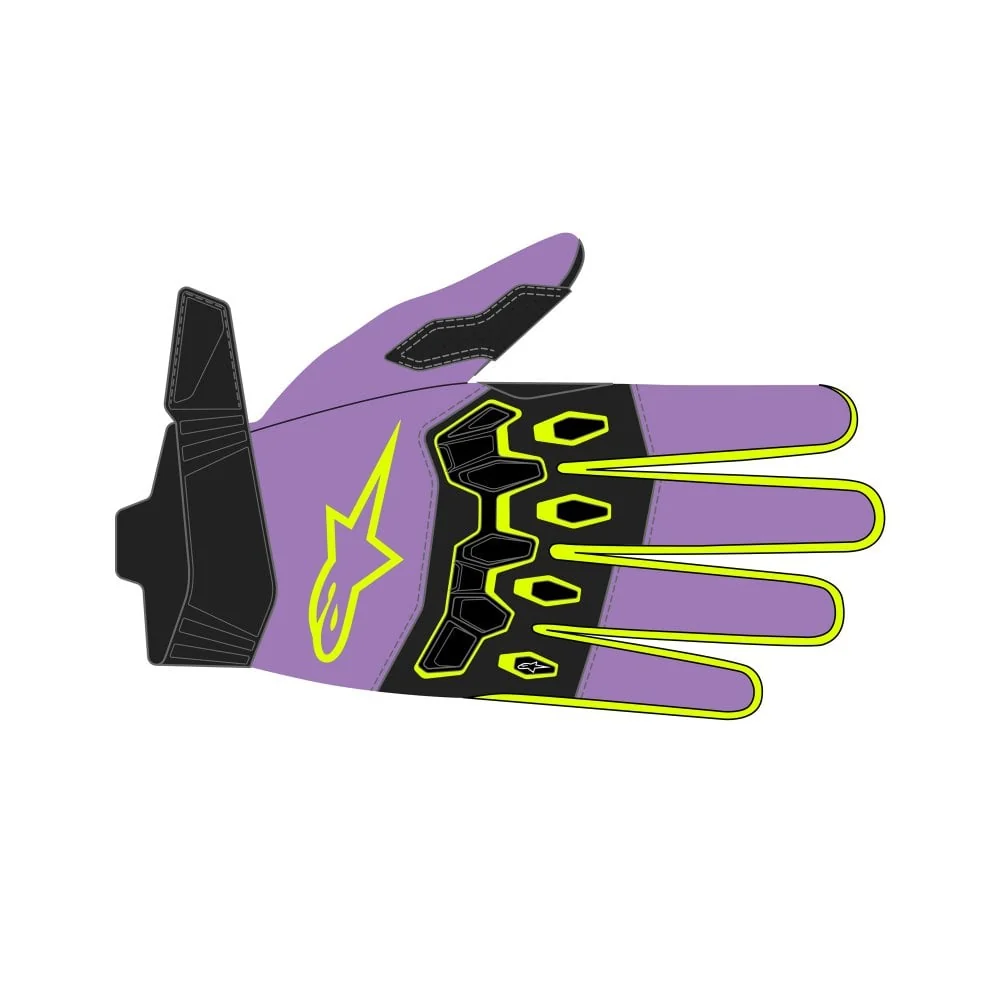 Alpinestars Youth and Kids Full Bore V2 Gloves Purple Yellow Fluo - Image 3