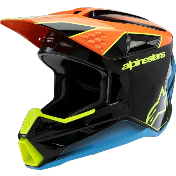 Alpinestars Youth Helmet SM3 Fray Orange Yellow Gloss