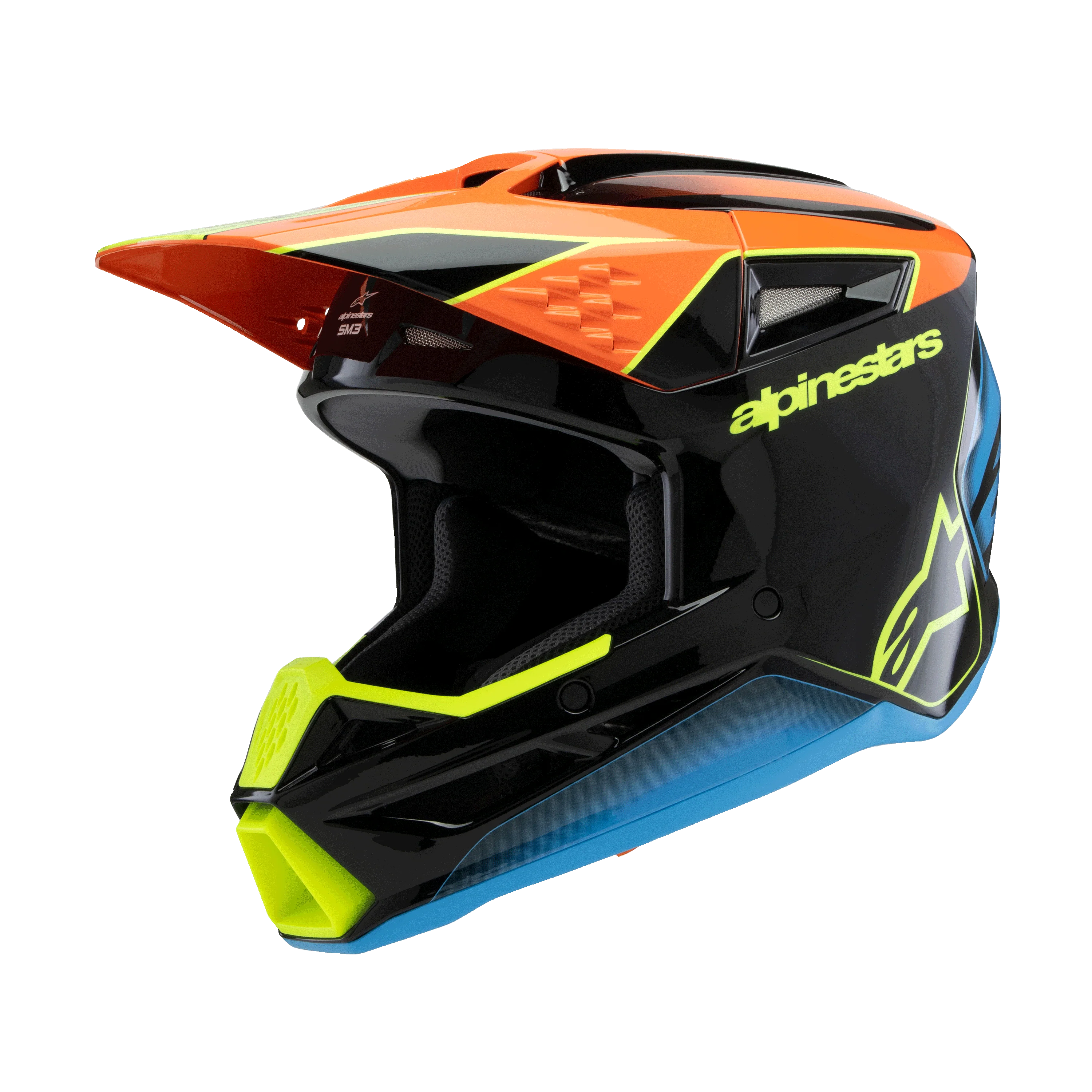 Alpinestars Youth Helmet SM3 Fray Orange Yellow Gloss - Image 2