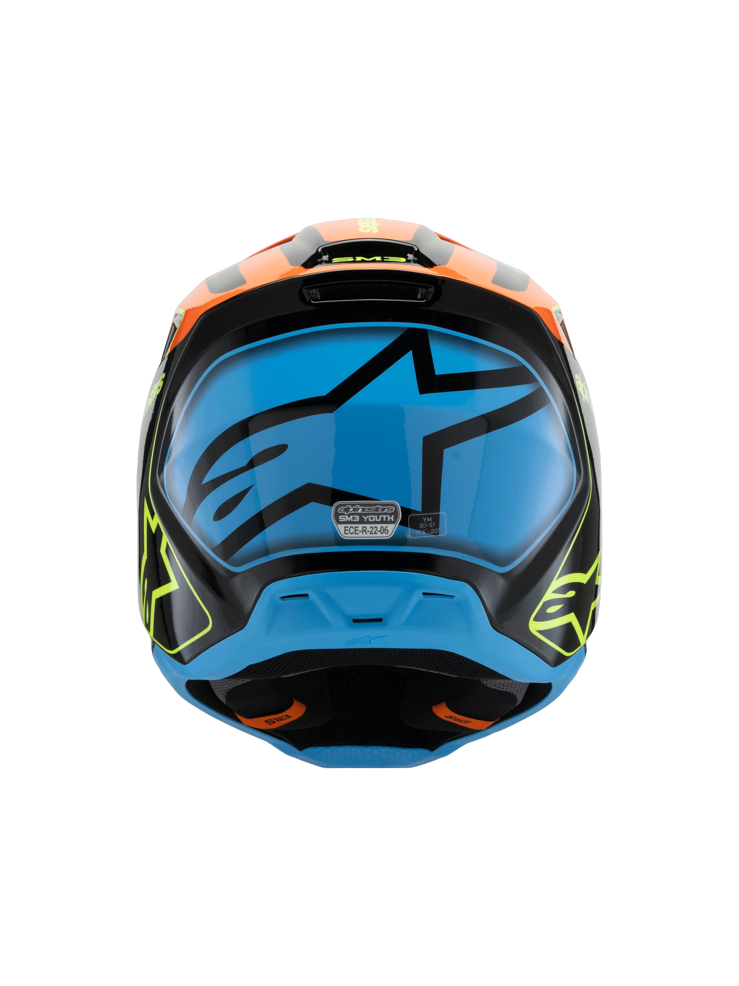 Alpinestars Youth Helmet SM3 Fray Orange Yellow Gloss - Image 6