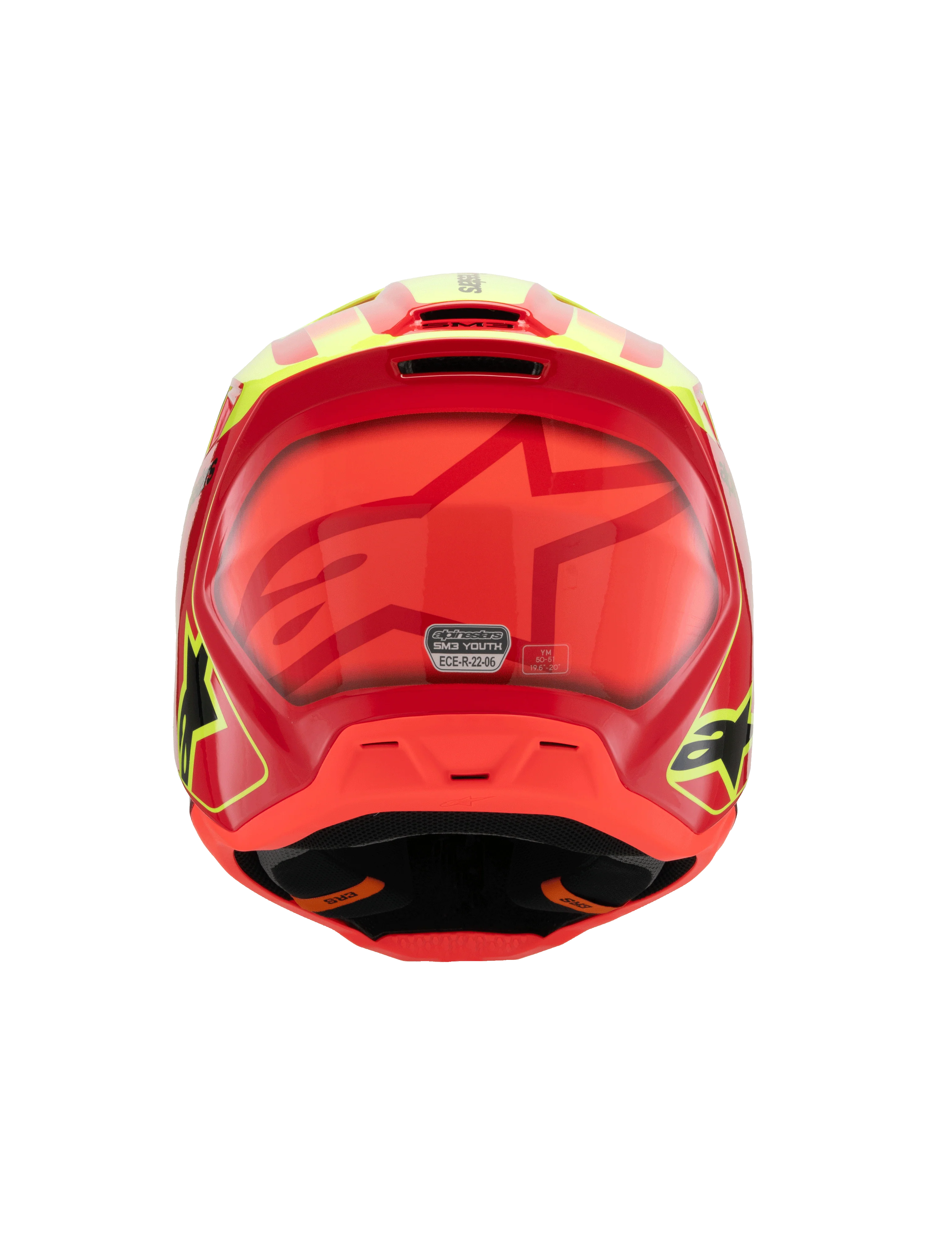 Alpinestars Youth Helmet SM3 Fray Red Yellow Black Gloss - Image 6