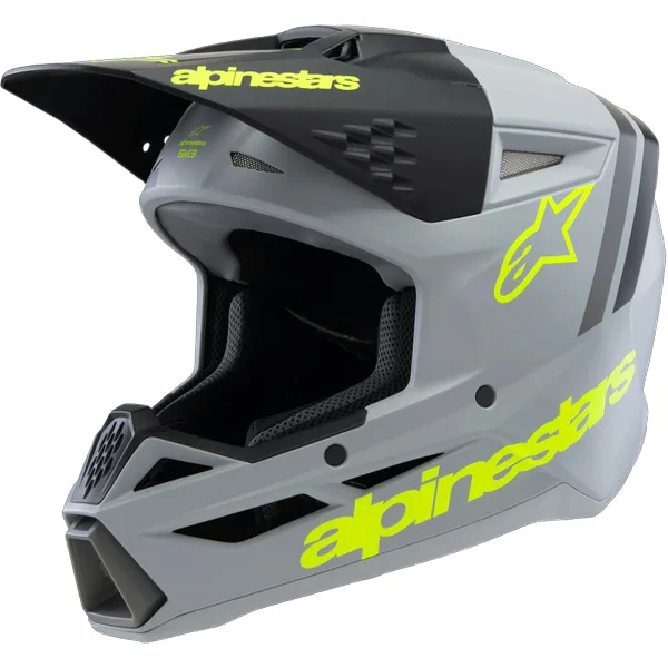 Alpinestars Youth Helmet SM3 Radium Grey Black Yellow Matte