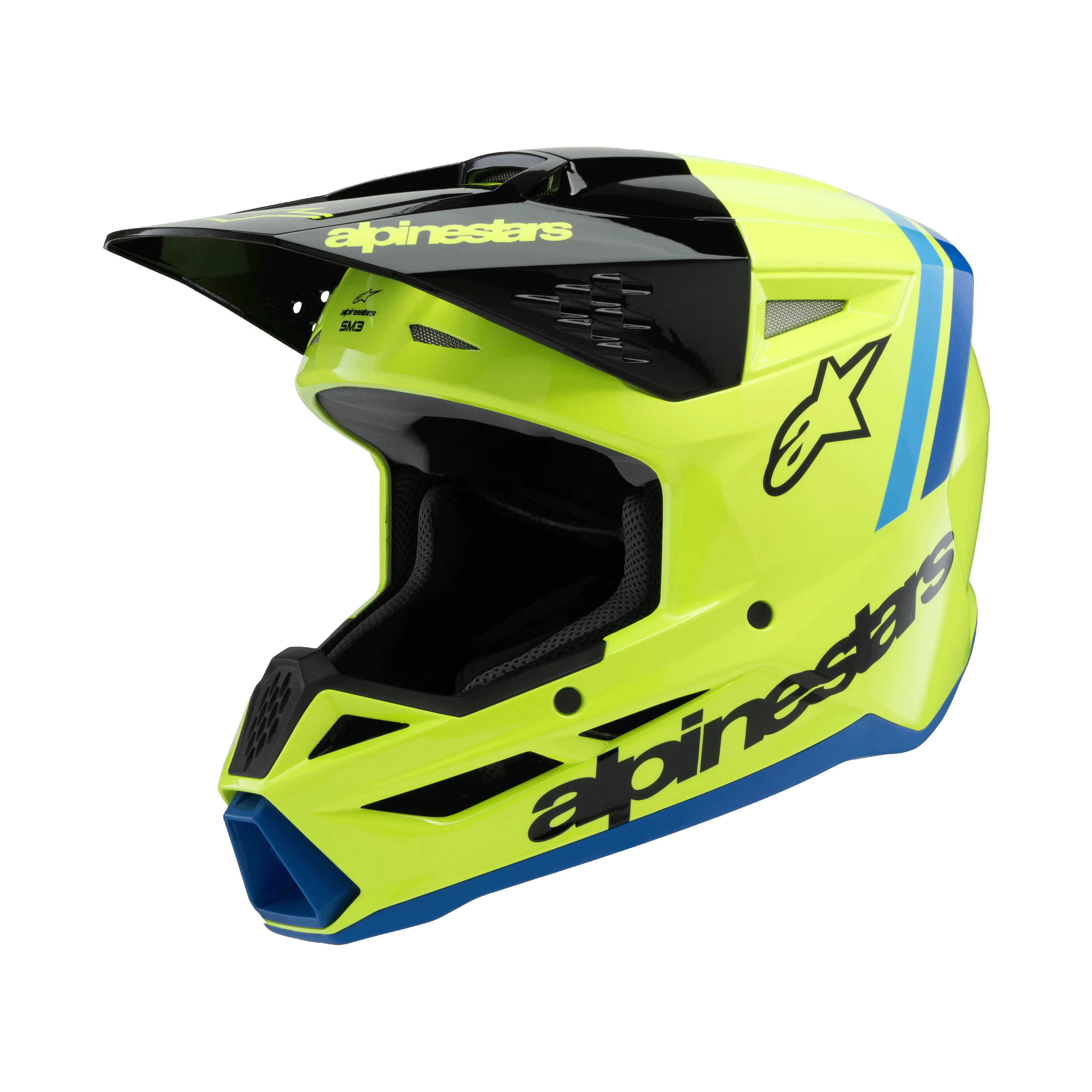 Alpinestars Youth Helmet SM3 Radium Yellow Black Blue - Image 2
