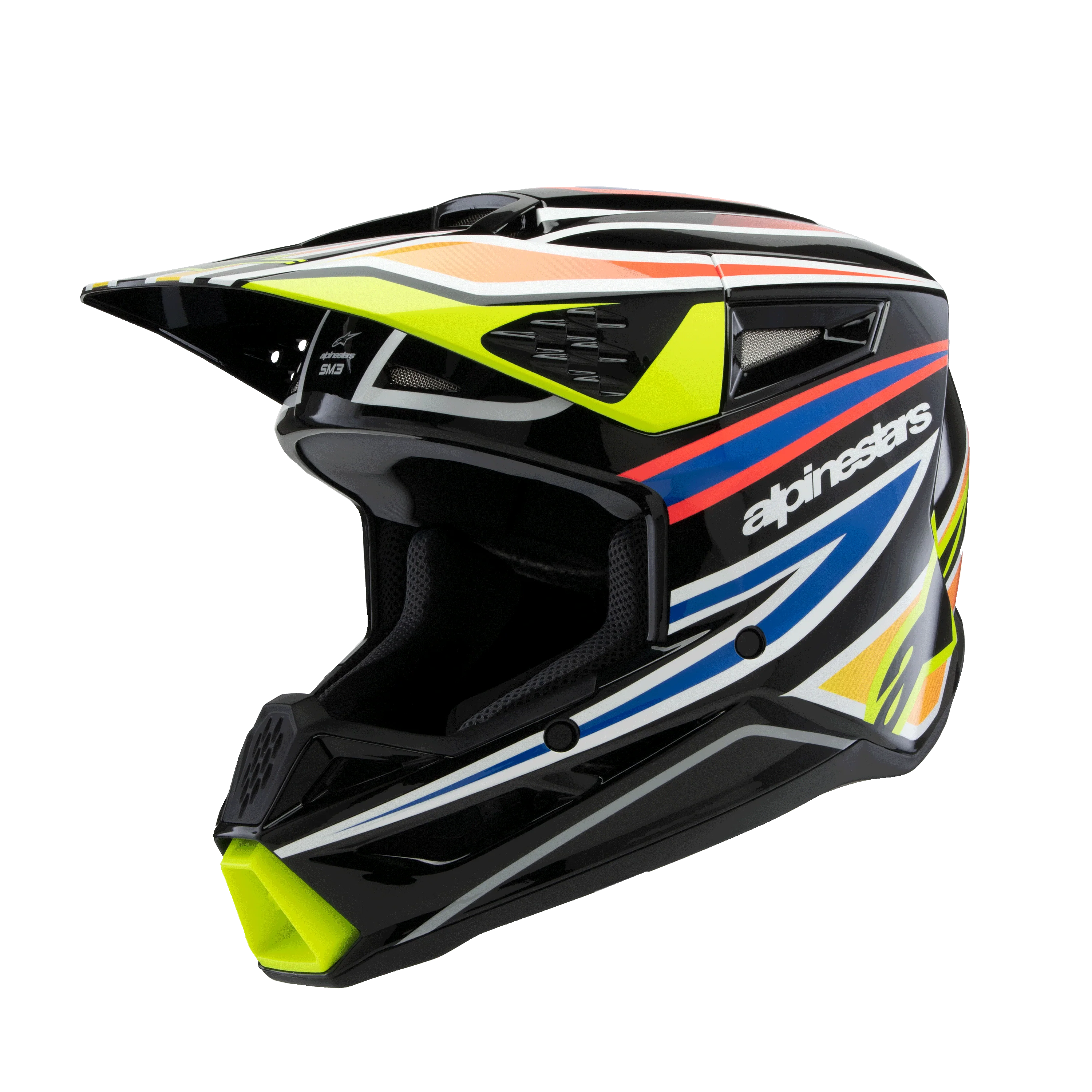 Alpinestars Youth Helmet SM3 Wurx Black Yellow Blue Red - Image 2