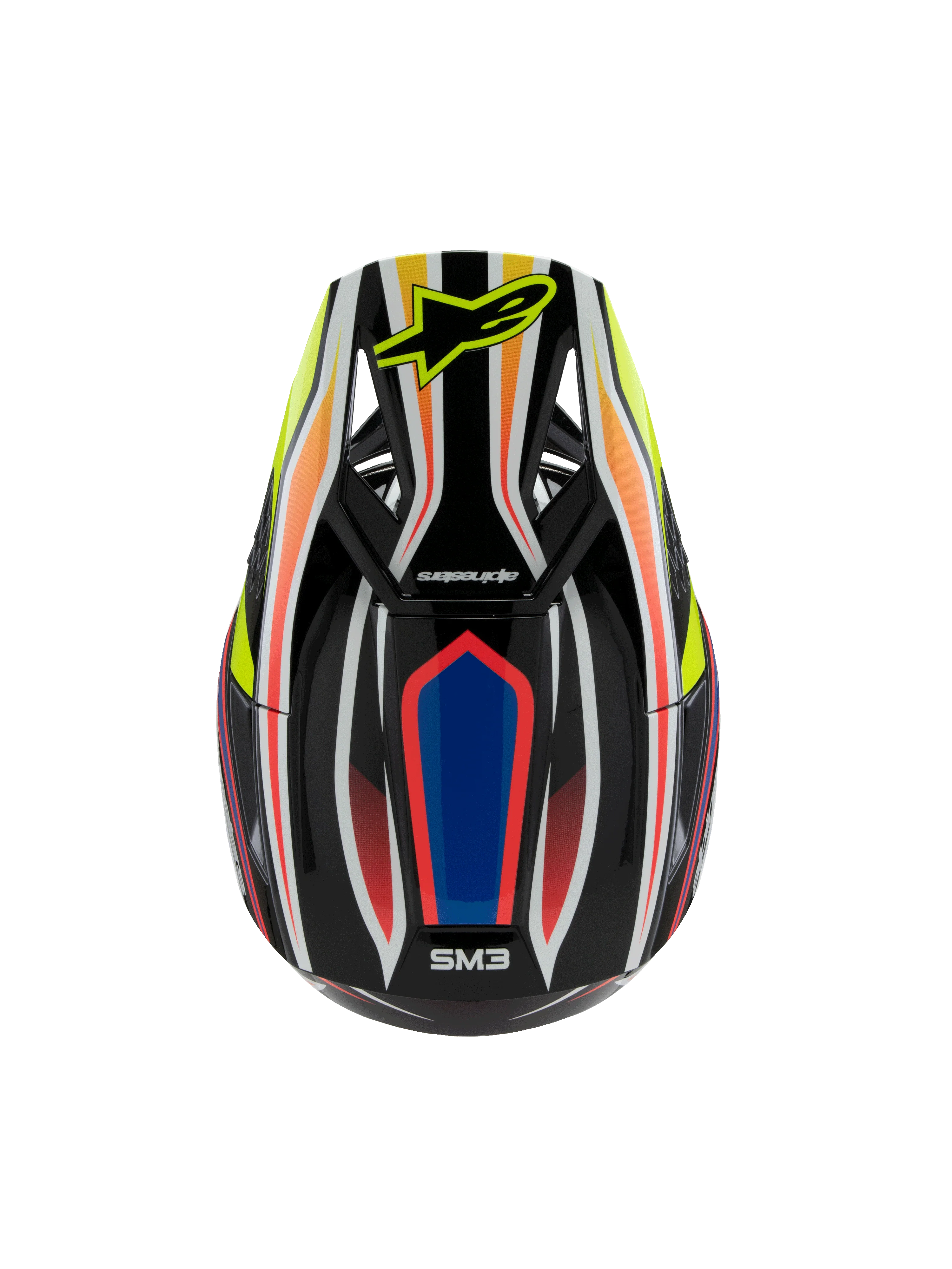 Alpinestars Youth Helmet SM3 Wurx Black Yellow Blue Red - Image 6