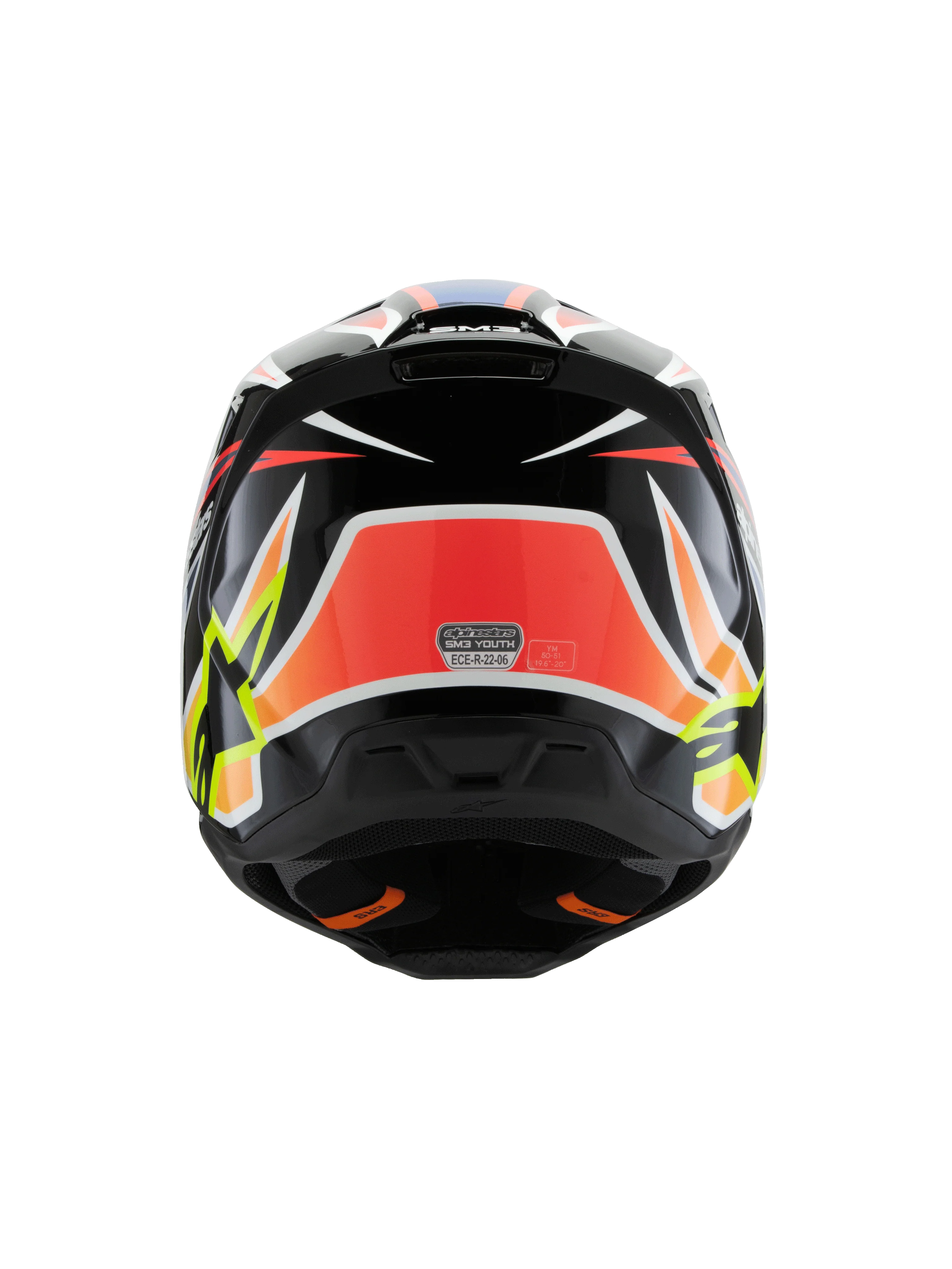 Alpinestars Youth Helmet SM3 Wurx Black Yellow Blue Red - Image 7