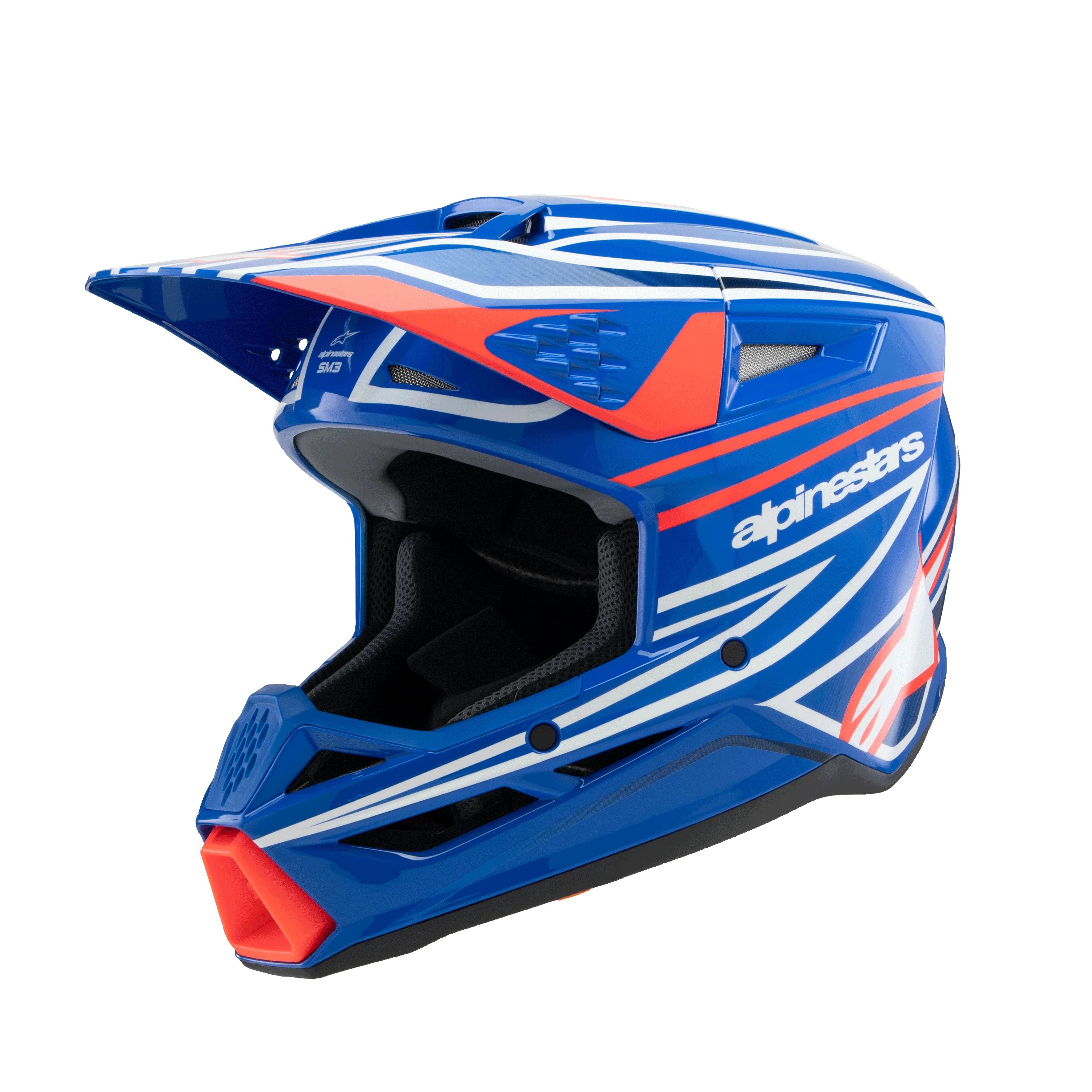 Alpinestars Youth Helmet SM3 Wurx Blue Red White - Image 2