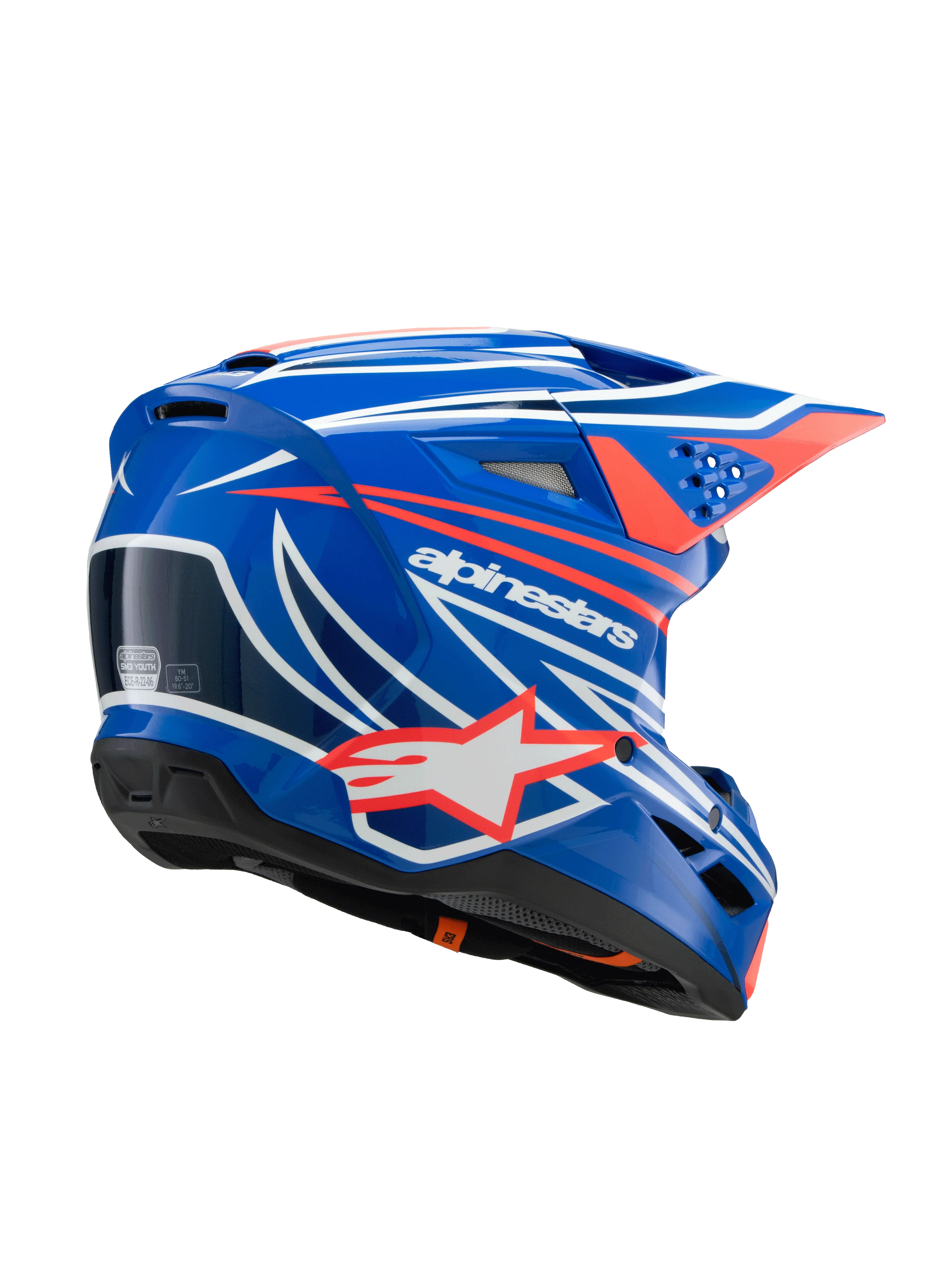 Alpinestars Youth Helmet SM3 Wurx Blue Red White - Image 5