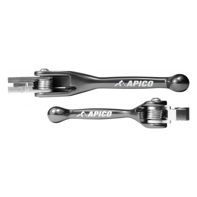 Apico Flexi FoldBack Brake & Clutch Lever Set - Grey Kawasaki