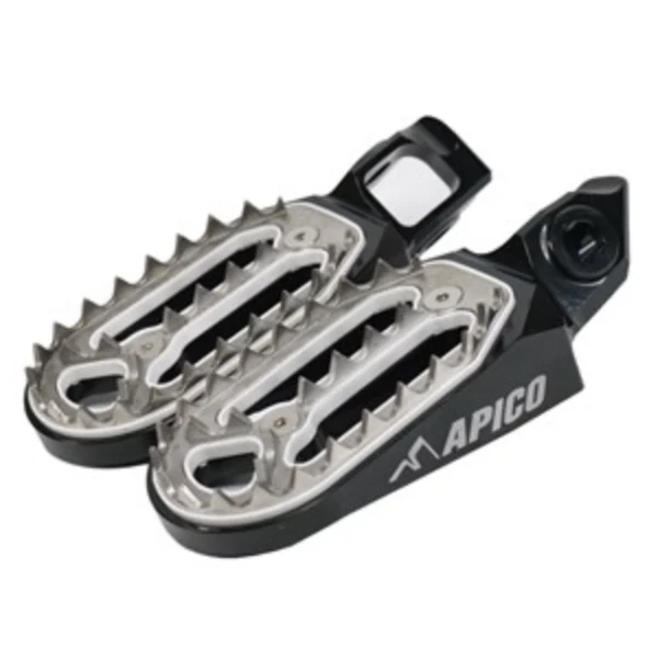 Apico Pro Bite Anodised Wide Foot Pegs - Husqvarna Black