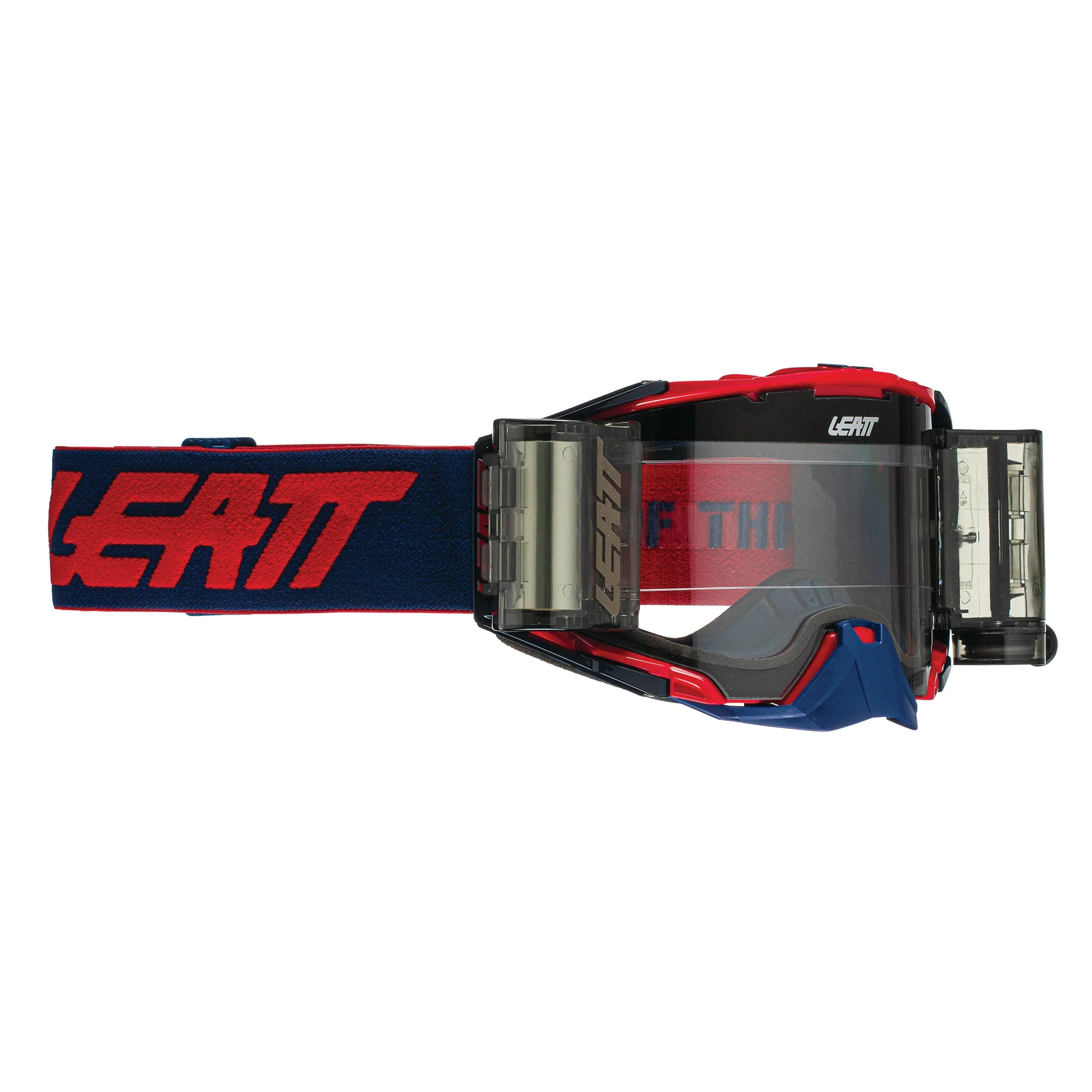 Leatt 6.5 Velocity Red Blue Clear Lens Roll Off Goggles