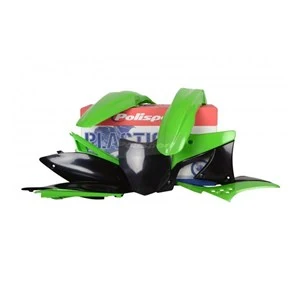 Polisport Kawasaki Plastic Kit Green Black - Image 3