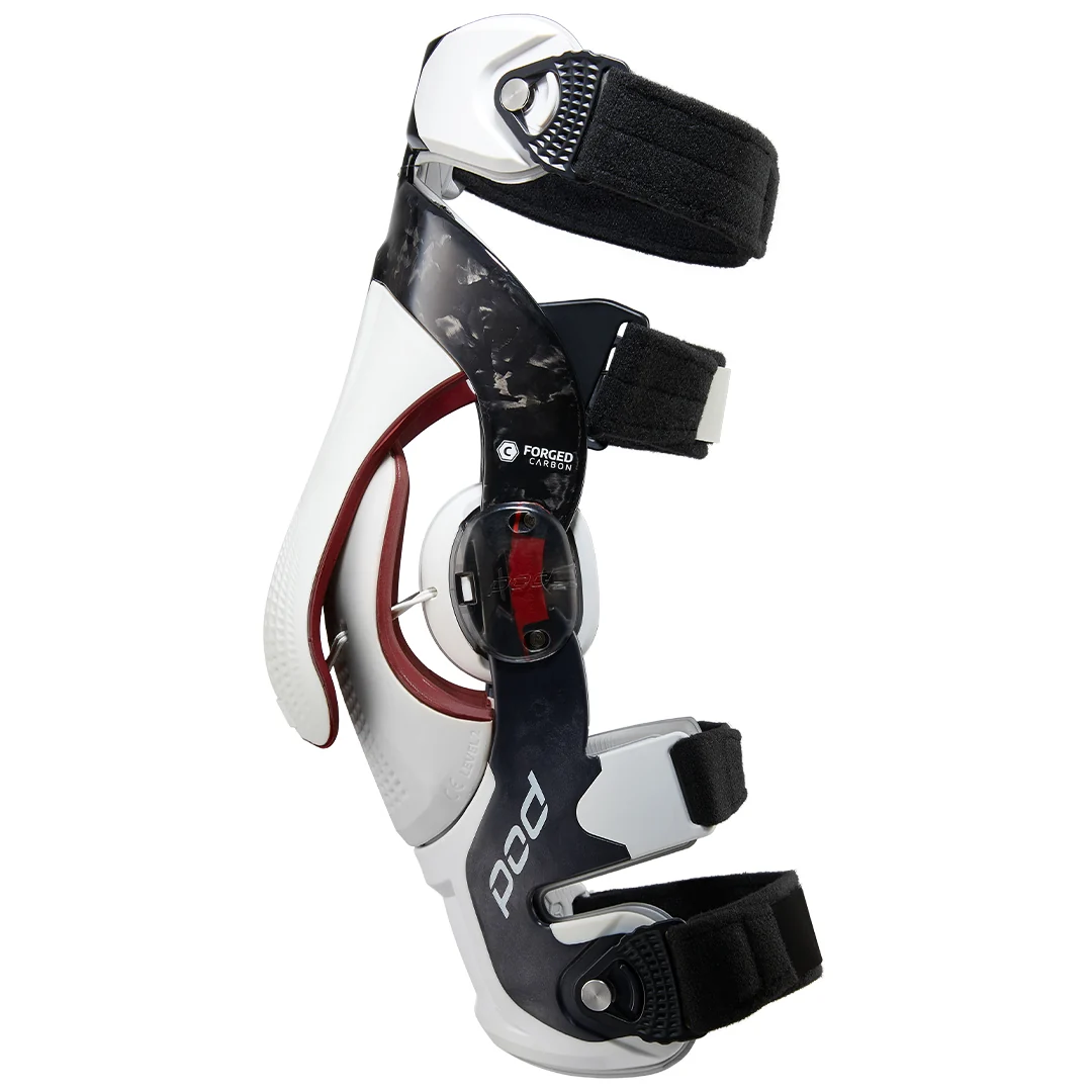 POD K8 3.0 Carbon Motocross Knee Braces White - Image 3