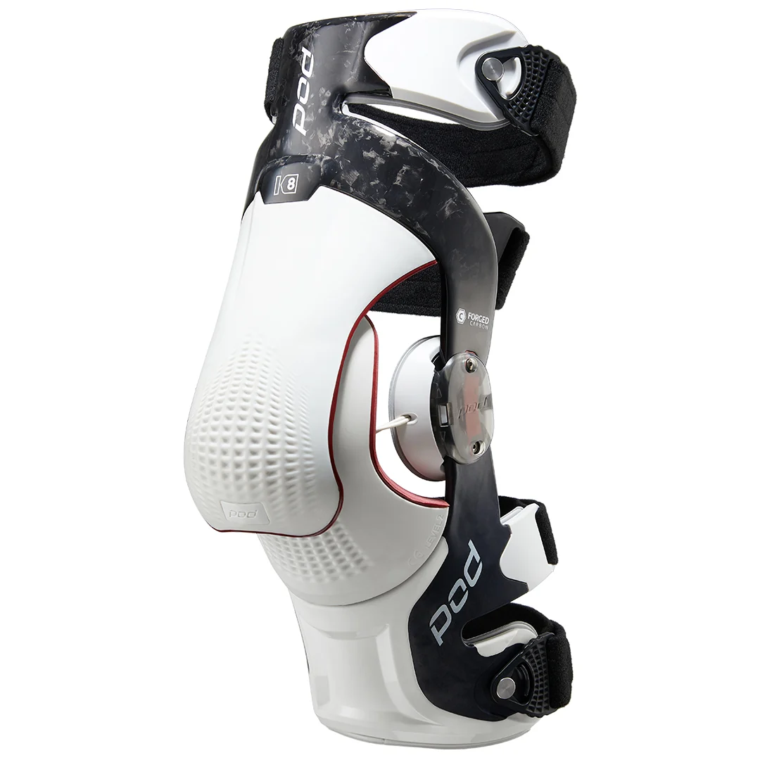 POD K8 3.0 Carbon Motocross Knee Braces White - Image 4